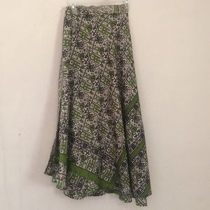 Reversible rap around  silk skirt, 2 layers,